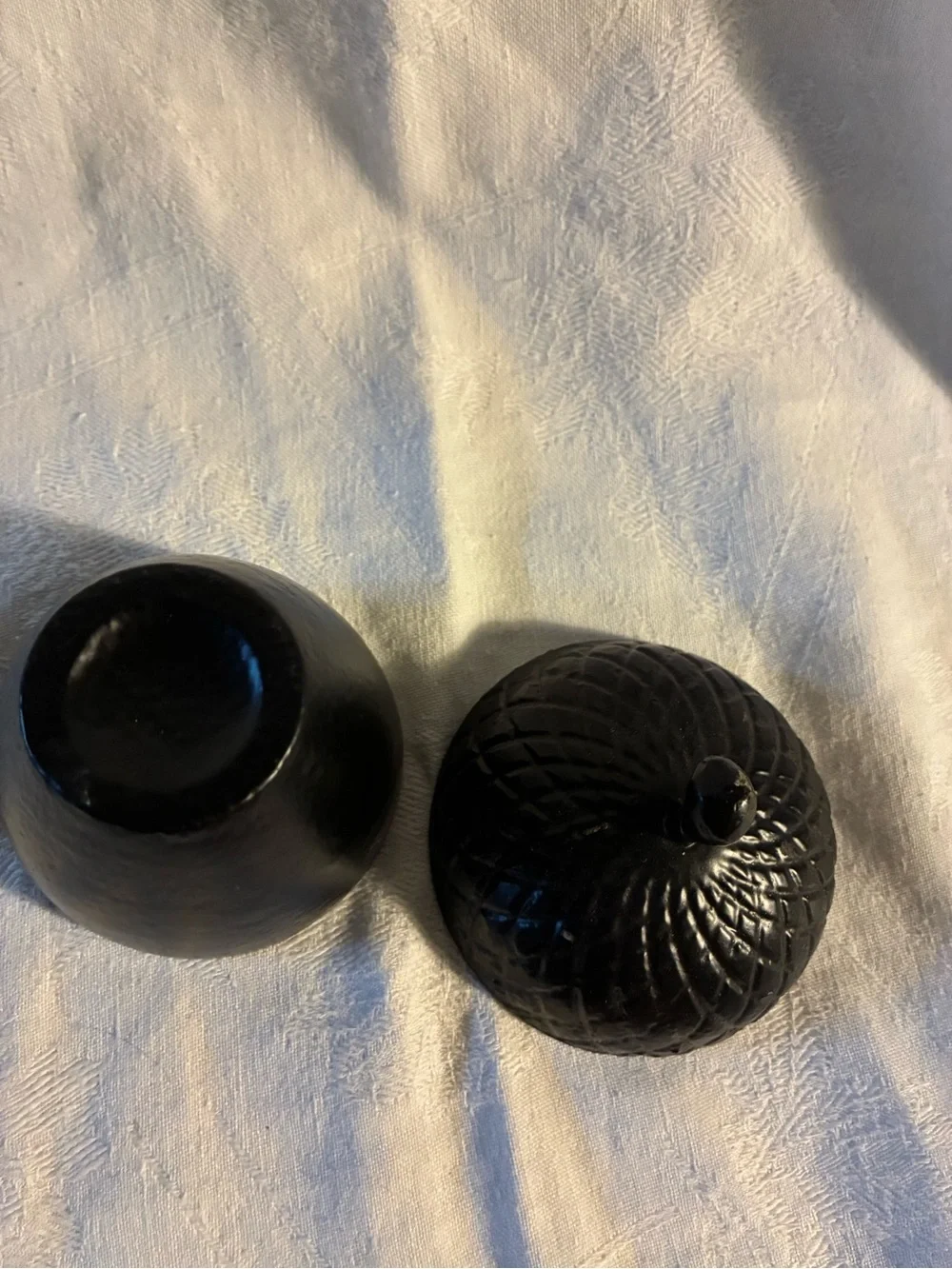 Cast Iron Acorn Trinket Box With Poured Candle Inside Decorative Cast Metal Box